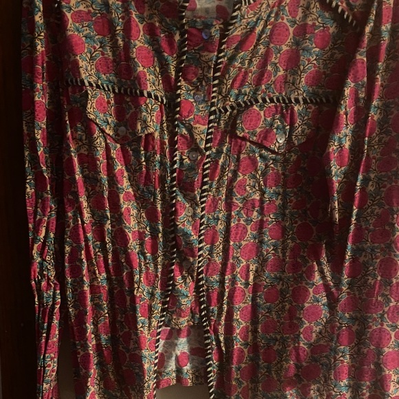 Natural Life Pink and Blue Patterned Blouse - Picture 2 of 2